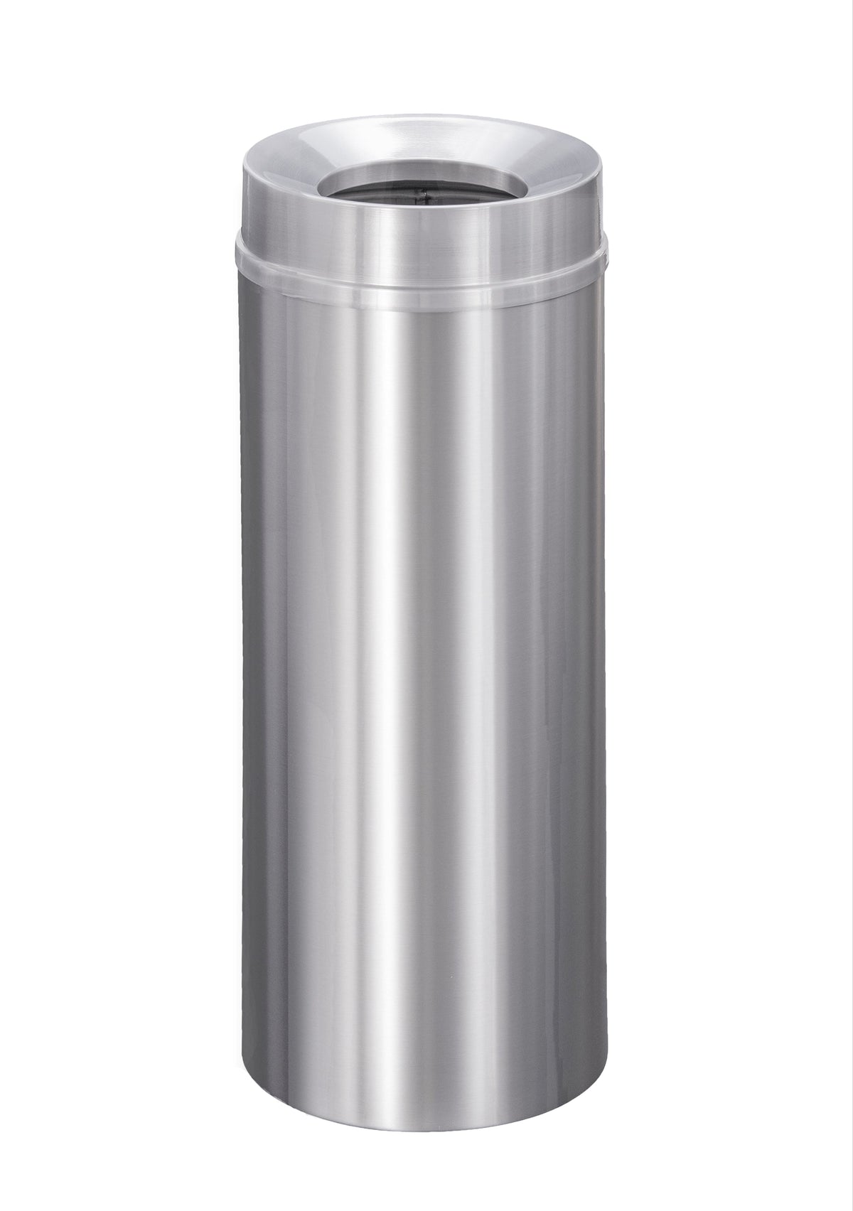 Glaro New Yorker Commercial Trash Can – Funnel Top, Satin Aluminum, 6, 12, 16 & 33 Gallon, Indoor (F1232SA, F1533SA, F2035SA, F924SA)