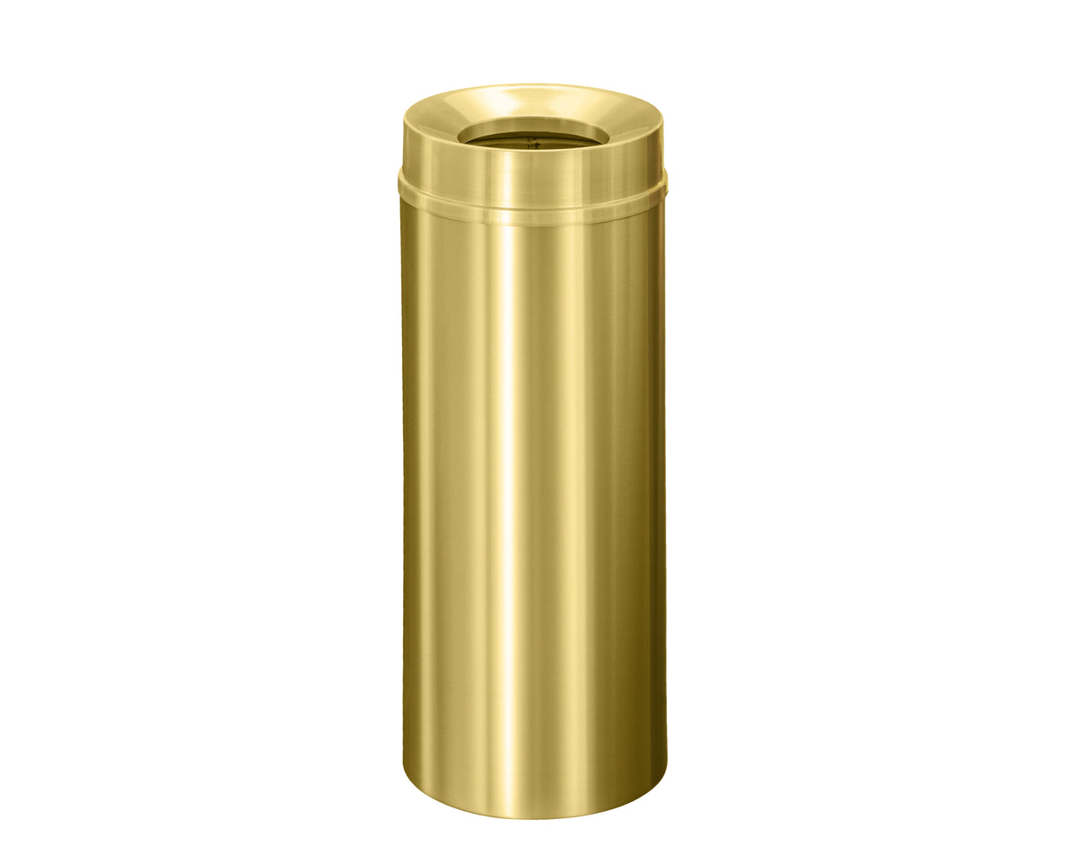Glaro “Atlantis” Satin Brass Waste Receptacle – Funnel Opening with Liner | Elegant Brass Finish | Made in USA