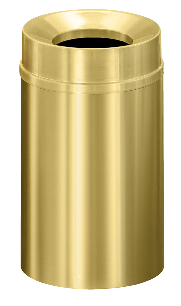 Glaro “New Yorker” Waste Receptacle – Funnel Opening | Satin Brass Finish | Made in USA