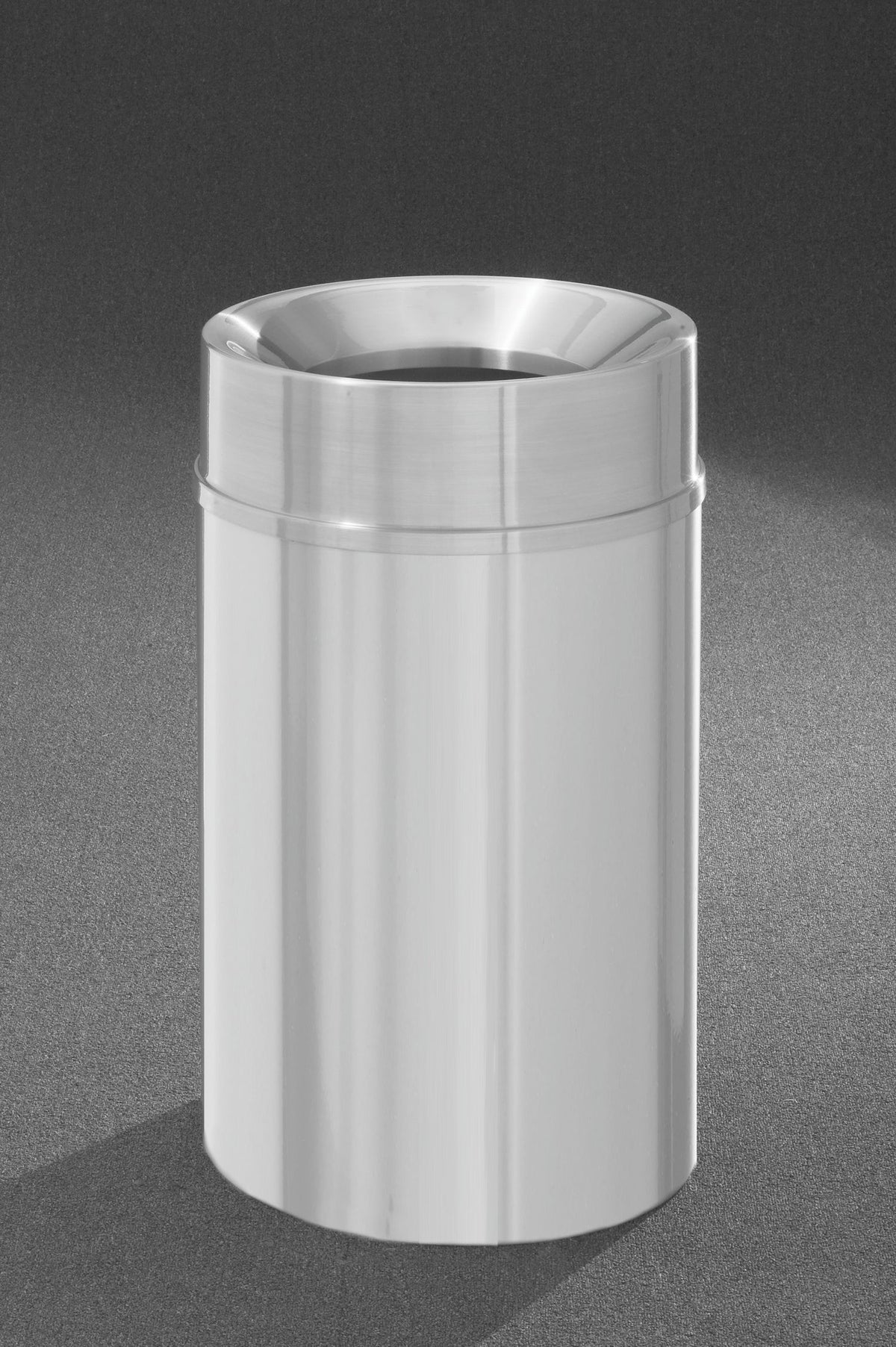 Glaro New Yorker Commercial Trash Can – Funnel Top, Satin Aluminum, 6, 12, 16 & 33 Gallon, Indoor (F1232SA, F1533SA, F2035SA, F924SA)