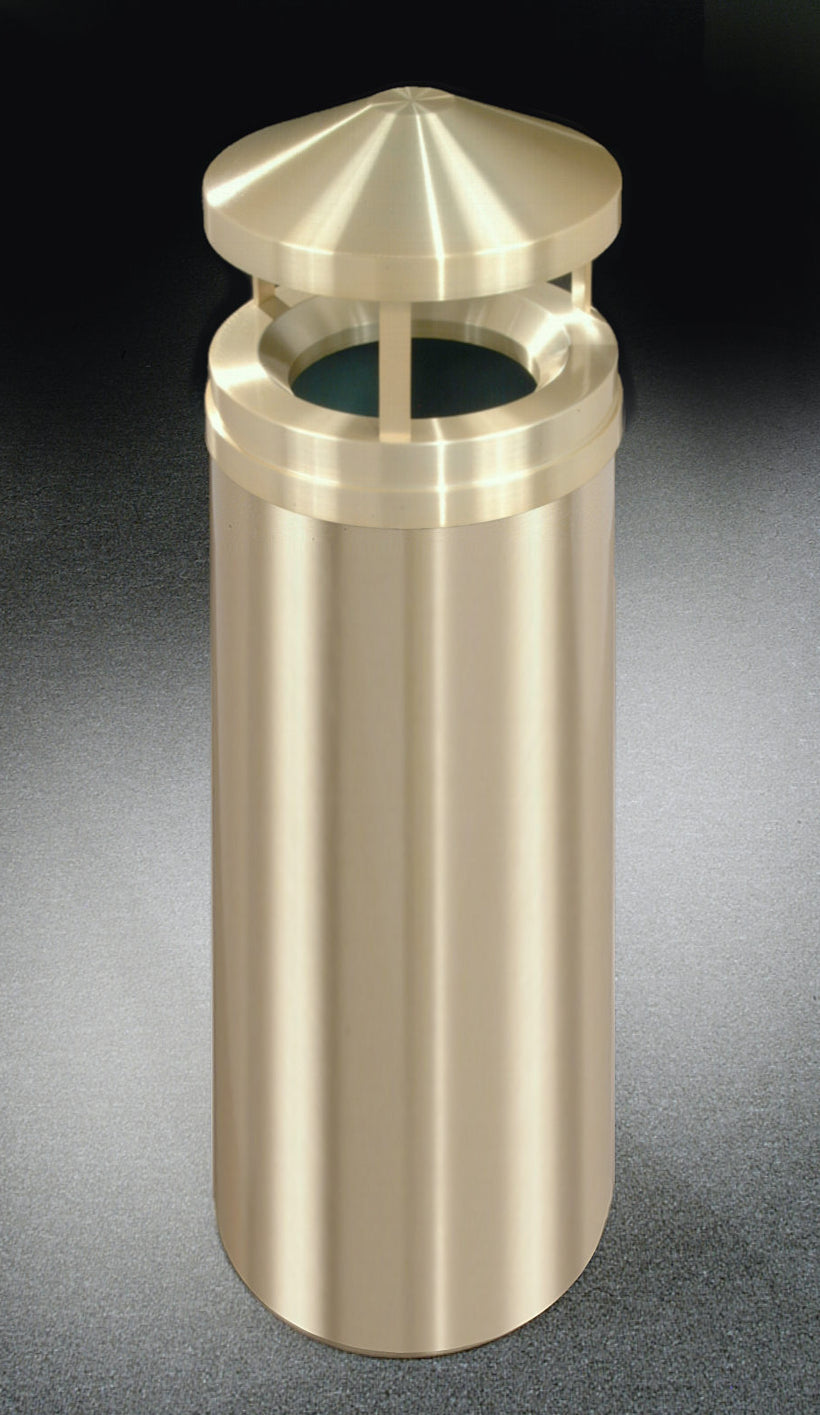 Glaro Atlantis Commercial Trash Can – Canopy Top, Satin Brass, 12, 16 & 33 Gallon, Indoor (H1201BE, H1501BE, H2001BE)