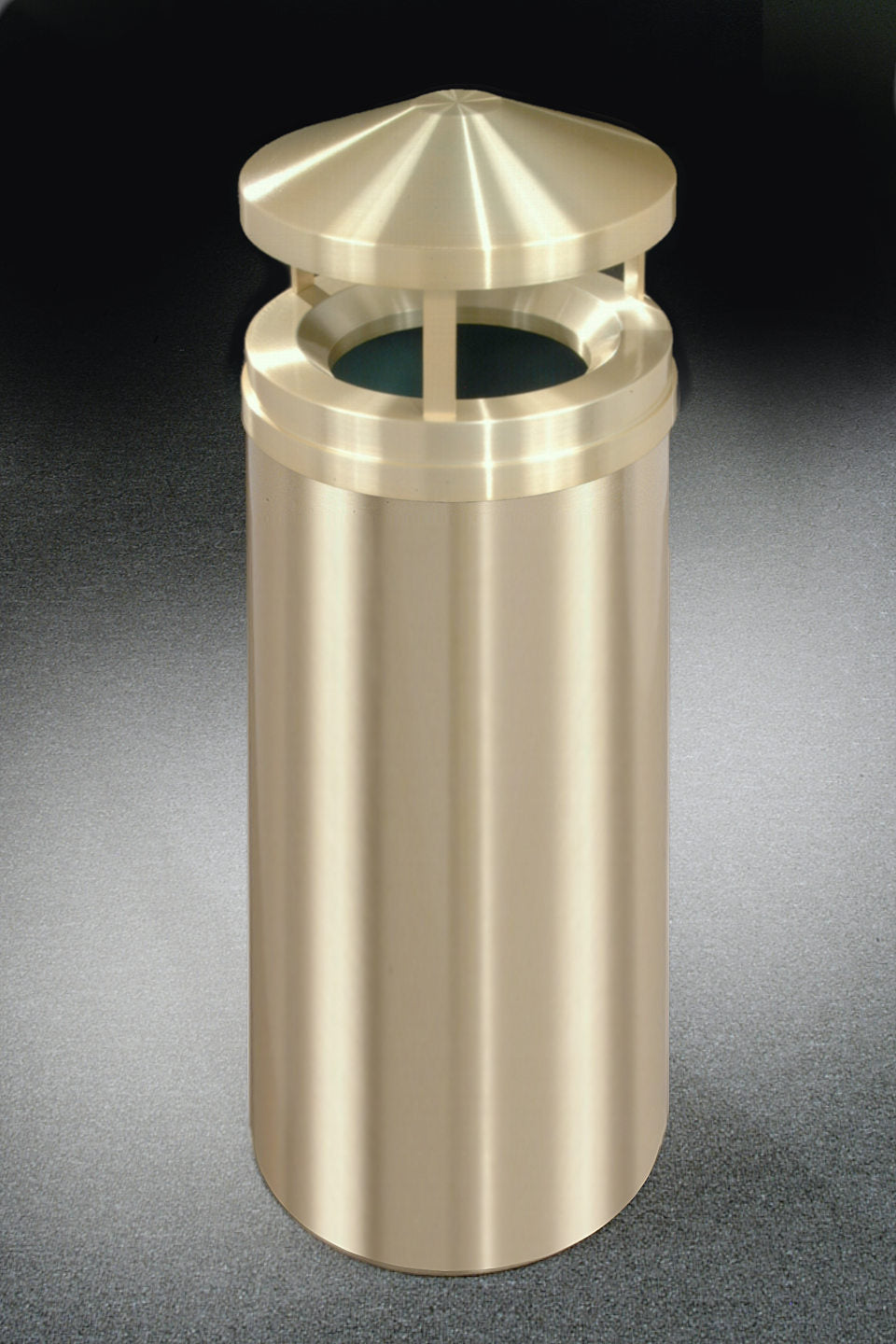 Glaro Atlantis Commercial Trash Can – Canopy Top, Satin Brass, 12, 16 & 33 Gallon, Indoor (H1201BE, H1501BE, H2001BE)
