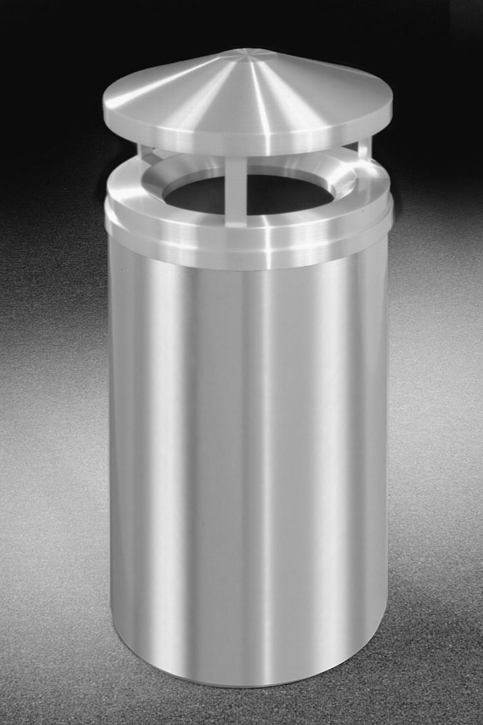 Glaro New Yorker Commercial Trash Can – Canopy Top, 12, 16 & 33 Gallon, Satin Aluminum, Indoor (H1201SA, H1501SA, H2001SA)