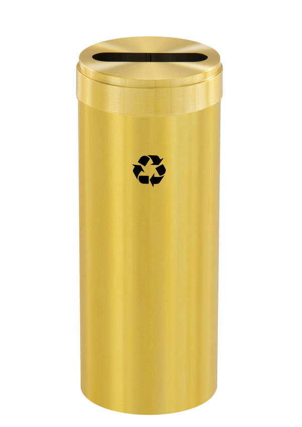 Glaro RecyclePro 1 Paper Recycling Receptacle | Slot Opening | Designer Finish Body with Satin Brass lid | Made in USA