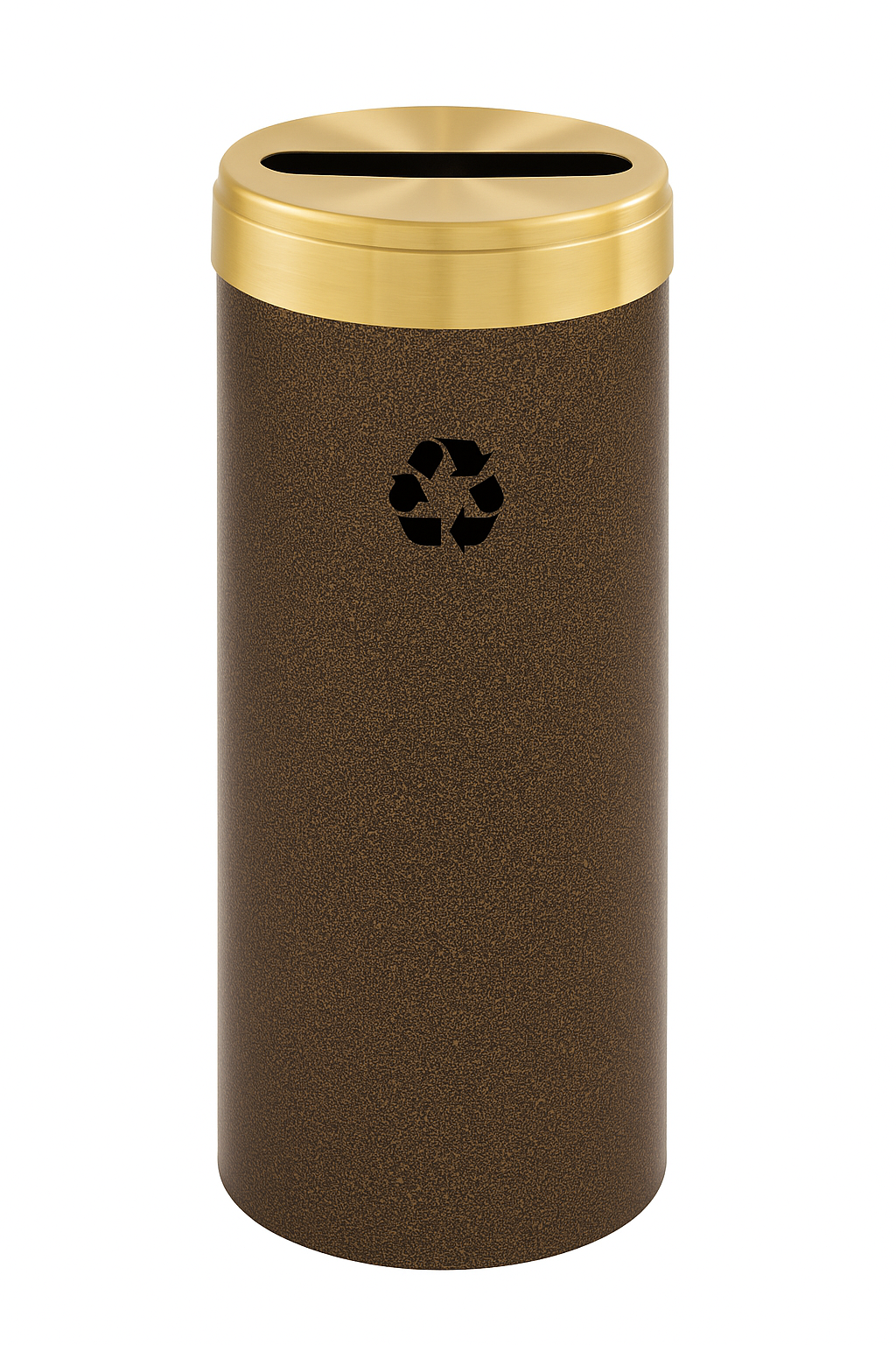 Glaro RecyclePro 1 Paper Recycling Receptacle | Slot Opening | Designer Finish Body with Satin Brass lid | Made in USA