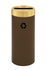 Glaro RecyclePro 1 Paper Recycling Receptacle | Slot Opening | Designer Finish Body with Satin Brass lid | Made in USA