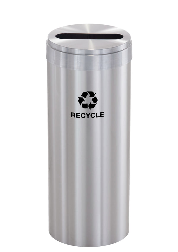 Glaro RecyclePro 1 Paper Recycling Receptacle | Slot Opening | Satin Aluminum Finish | Made in USA