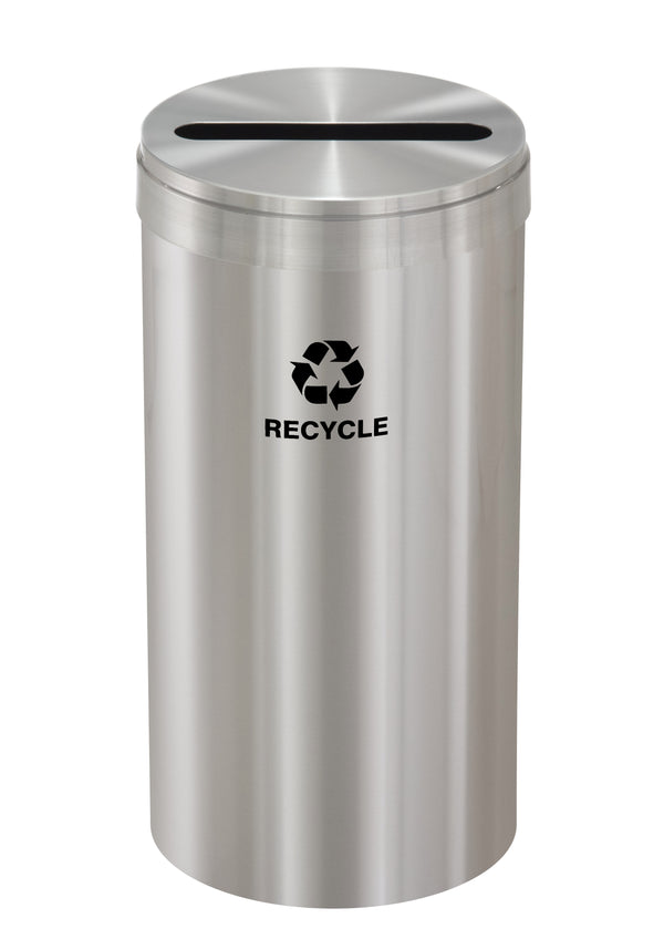 Glaro RecyclePro 1 Paper Recycling Receptacle | Slot Opening | Satin Aluminum Finish | Made in USA