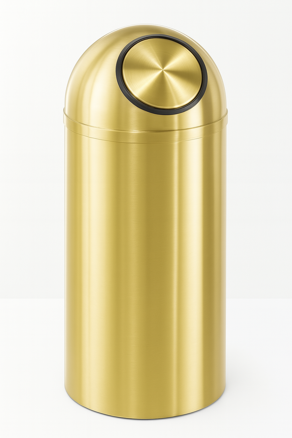 Glaro "Atlantis" Satin Brass Waste Receptacles – Dome Top, Self-Closing – All-Weather Collection