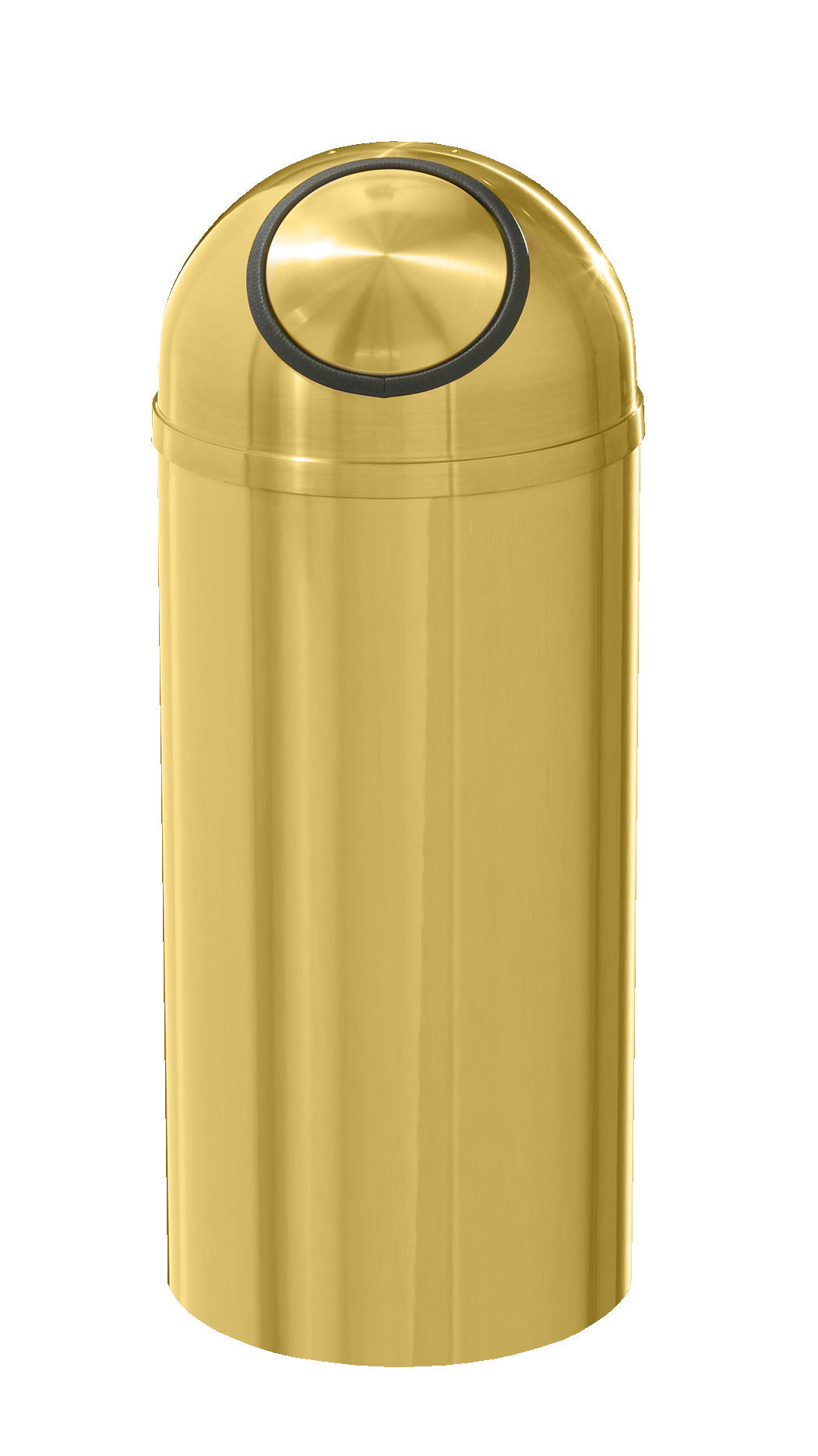 Glaro Atlantis Commercial Trash Can – Self-Closing Dome Top, Satin Brass, 8, 12 & 16 Gallon, Indoor (S1230BE, S1530BE, S1536BE)