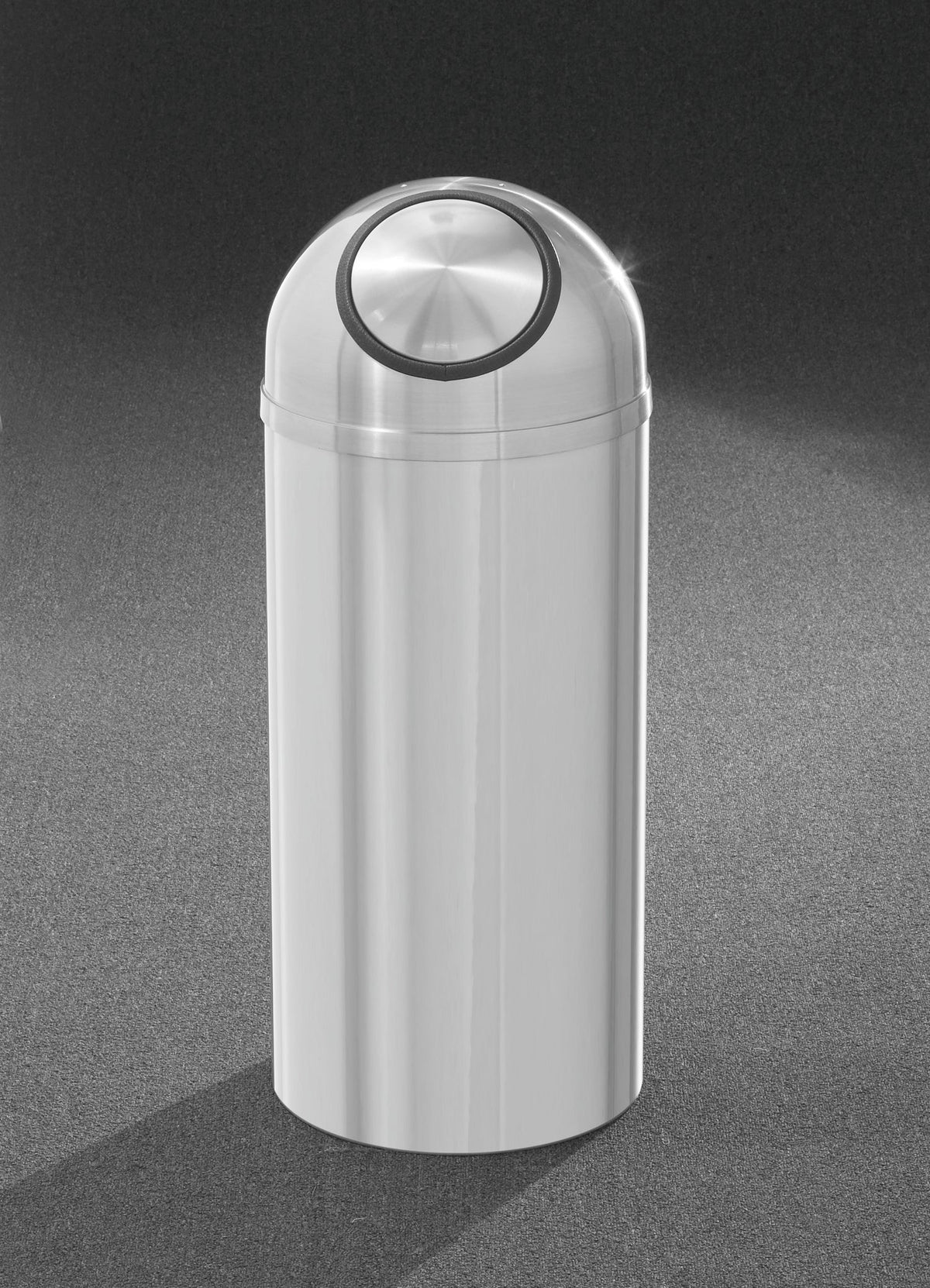 Glaro New Yorker Commercial Trash Can – Self-Closing Dome Top, 8, 12 & 16 Gallon, Satin Aluminum, Indoor (S1230SA, S1530SA, S1536SA)