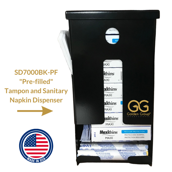 SD7000-PF Compact, "Pre-Filled, Tampon and Sanitary Napkin Dispenser