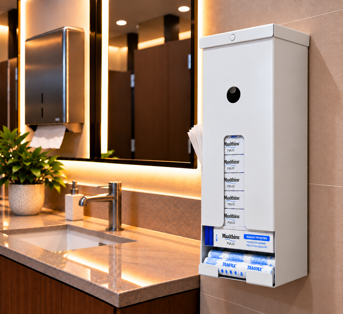 Golden Group International SD8000 Commercial Free-Vend Menstrual Care Dispenser (Empty or Pre-Filled)