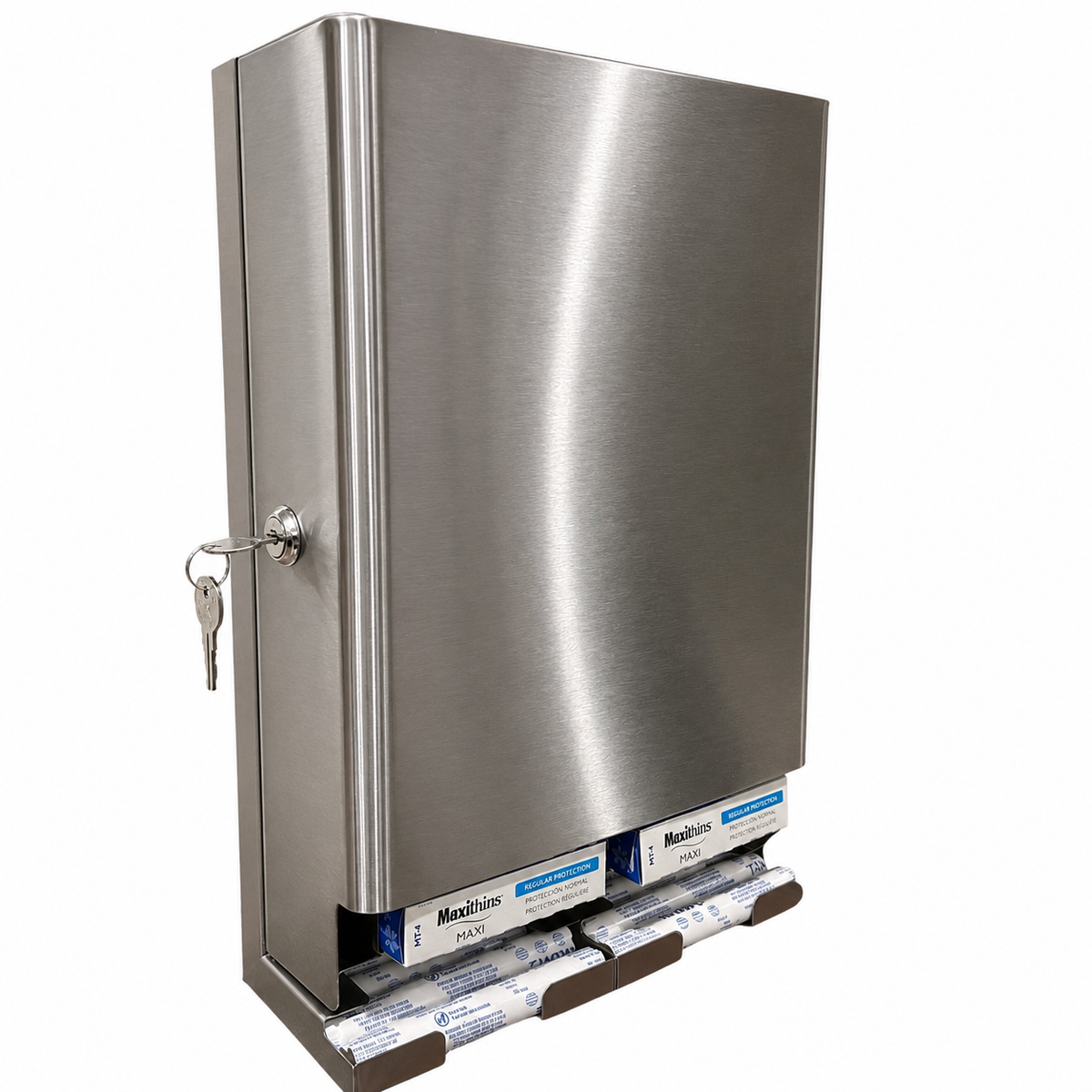 Golden Group International SD9000 High Capacity Tampon & Sanitary Napkin Dispenser – ADA-Friendly Design, Free Vend, Wall-Mounted Commercial Restroom Unit, Made in USA