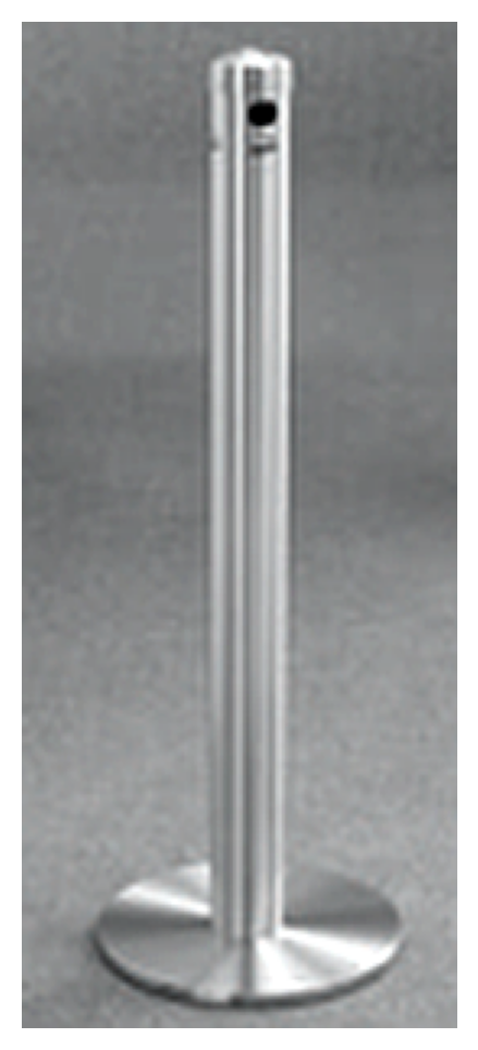 Glaro Smoker’s Post Cigarette Ash Receptacle – All Satin Aluminum – 42" Floor Standing "New Yorker" (Model 4403SA)