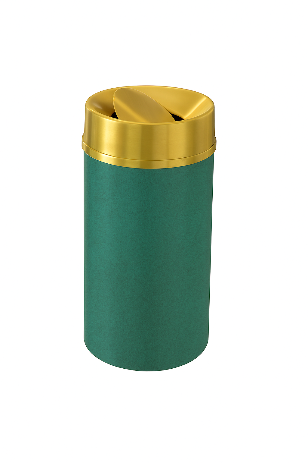 Glaro “Mount Everest” Waste Receptacle –  Satin Brass Tip Action Lid | Choose base color | Made in USA