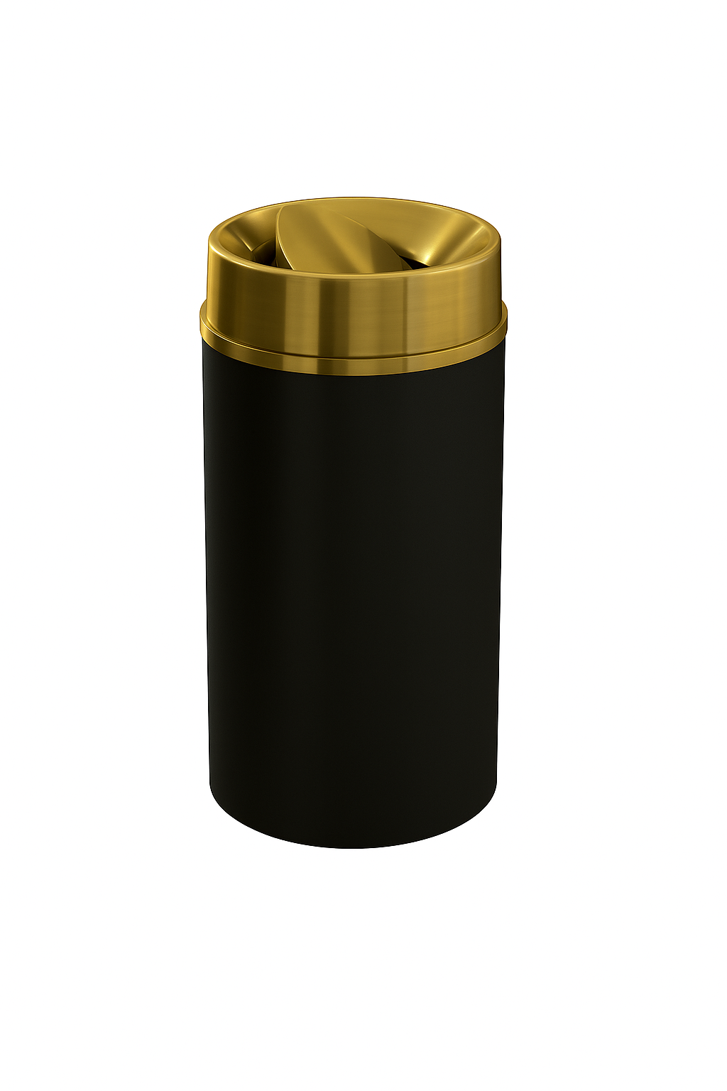 Glaro “Mount Everest” Waste Receptacle –  Satin Brass Tip Action Lid | Choose base color | Made in USA