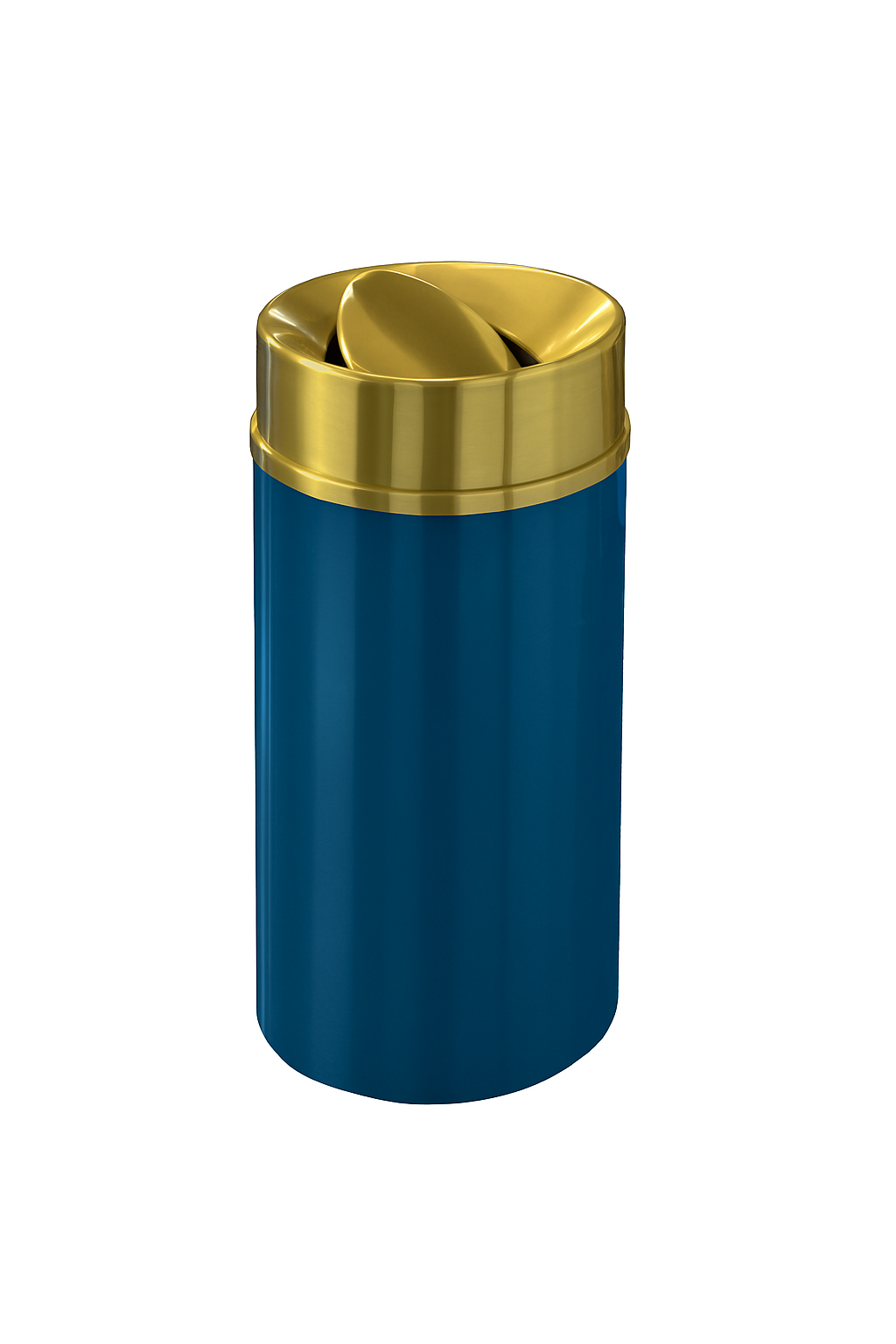 Glaro “Mount Everest” Waste Receptacle –  Satin Brass Tip Action Lid | Choose base color | Made in USA