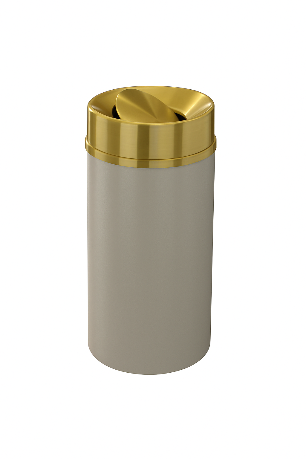 Glaro “Mount Everest” Waste Receptacle –  Satin Brass Tip Action Lid | Choose base color | Made in USA