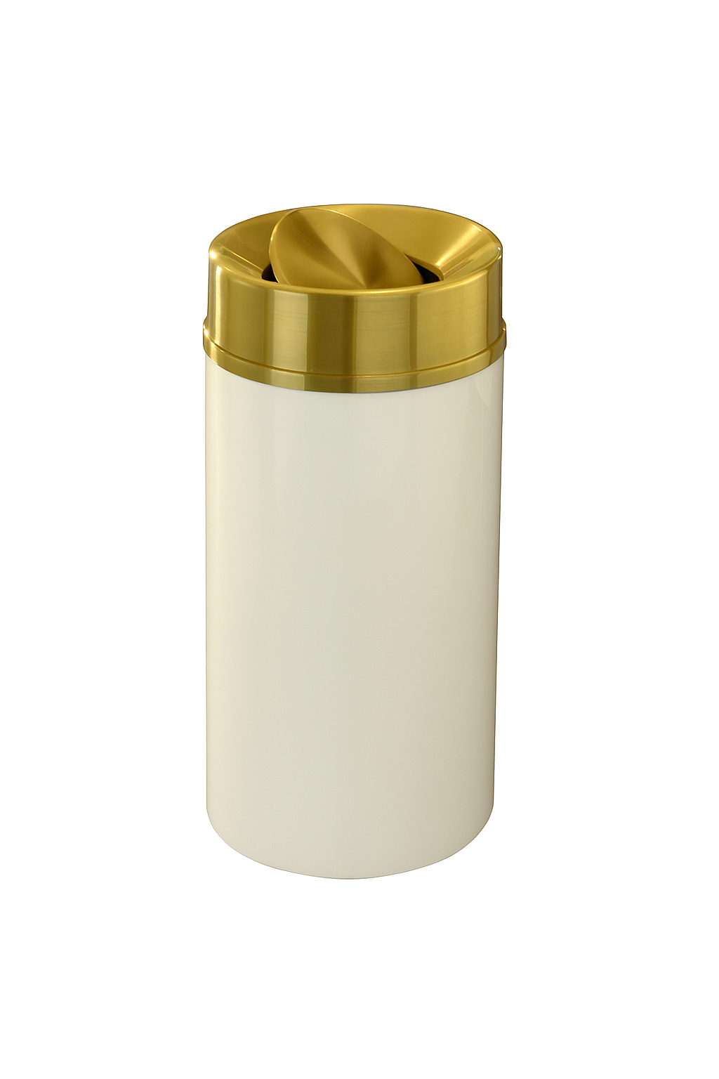 Glaro “Mount Everest” Waste Receptacle –  Satin Brass Tip Action Lid | Choose base color | Made in USA