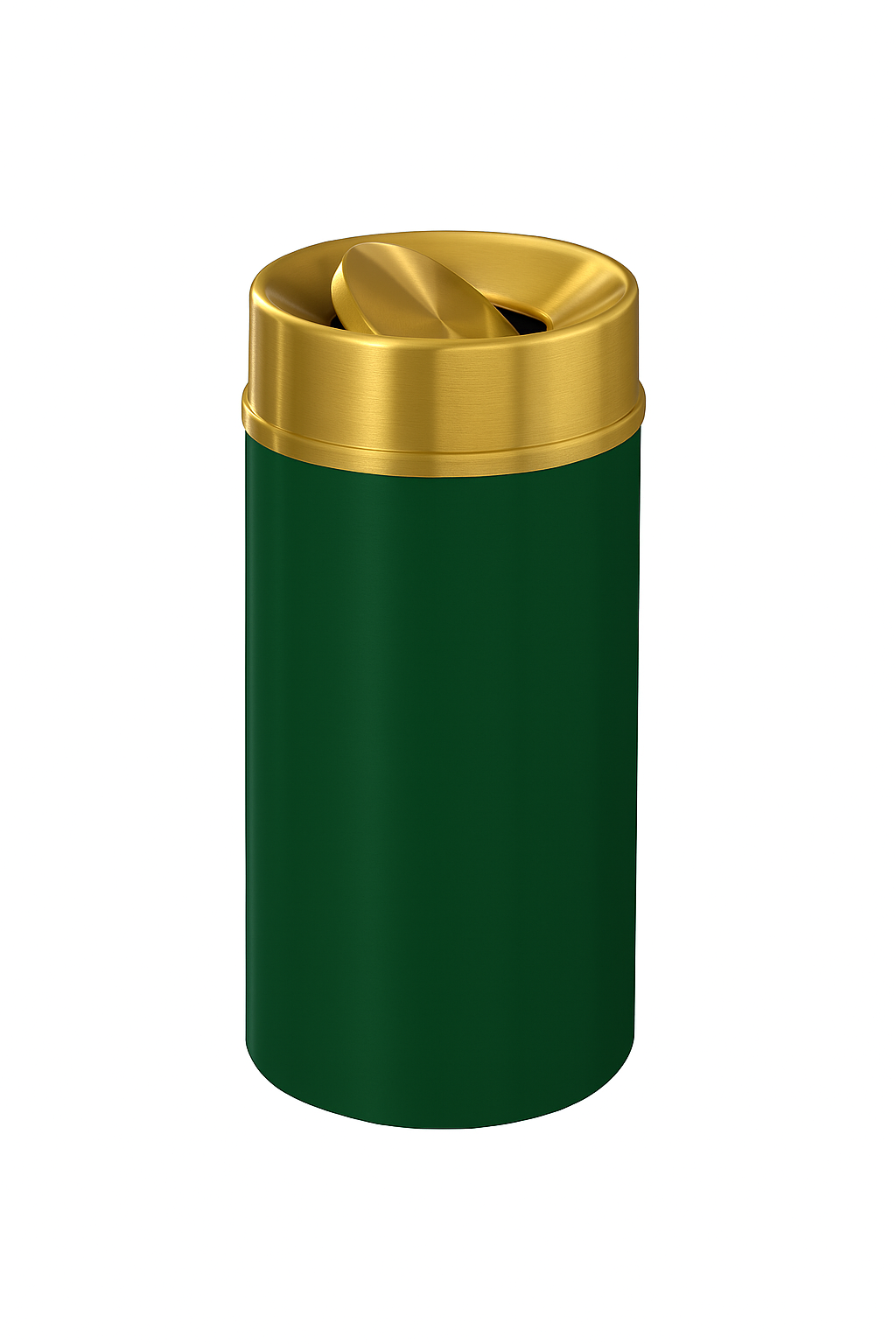 Glaro “Mount Everest” Waste Receptacle –  Satin Brass Tip Action Lid | Choose base color | Made in USA