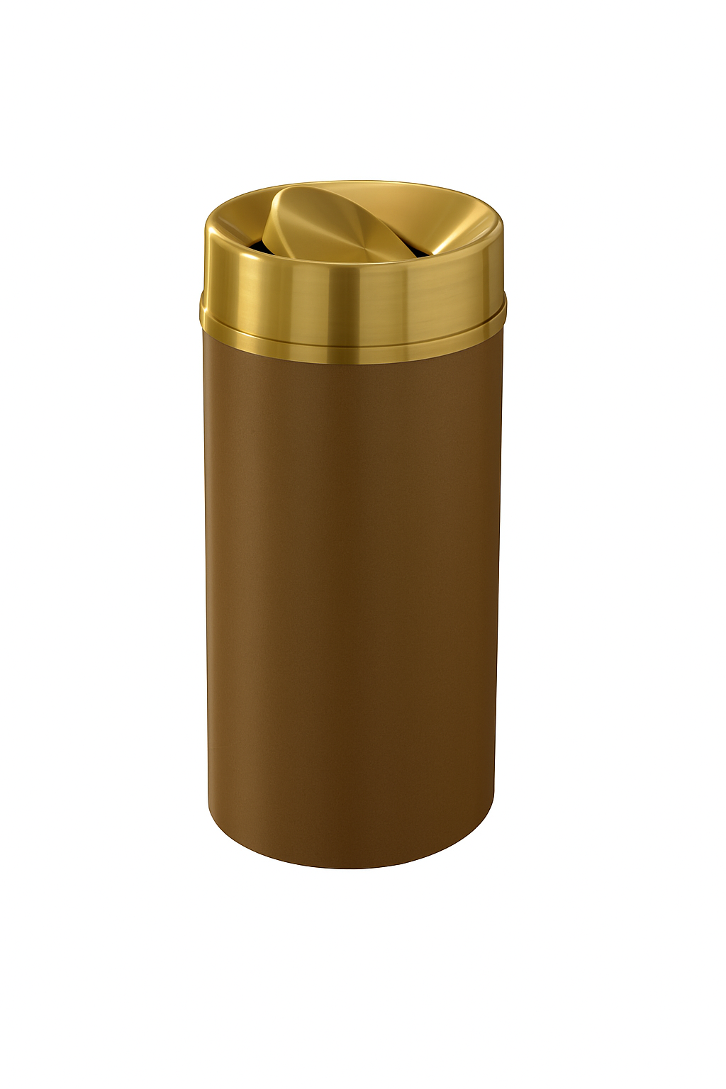 Glaro “Mount Everest” Waste Receptacle –  Satin Brass Tip Action Lid | Choose base color | Made in USA