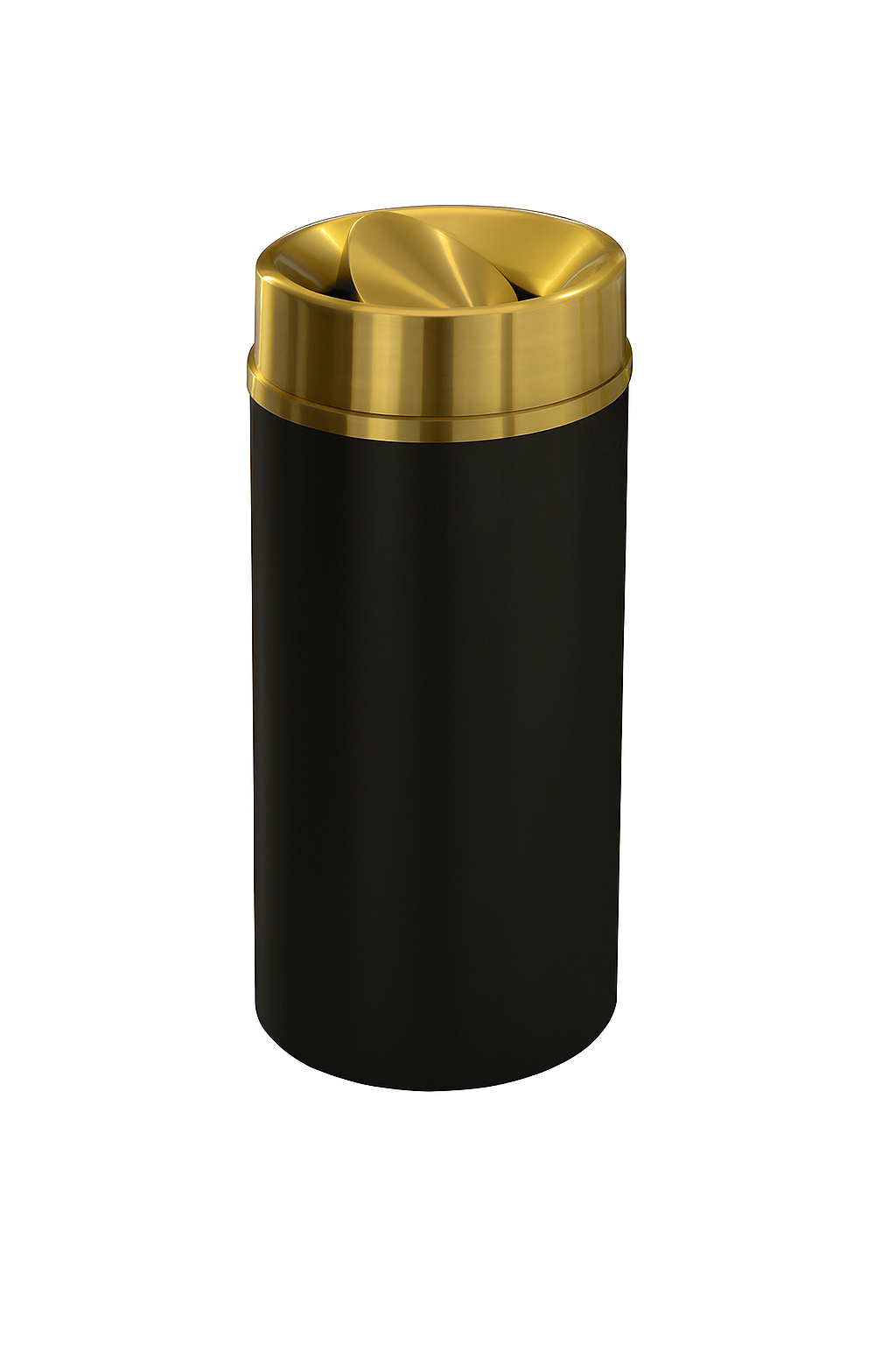 Glaro “Mount Everest” Waste Receptacle –  Satin Brass Tip Action Lid | Choose base color | Made in USA