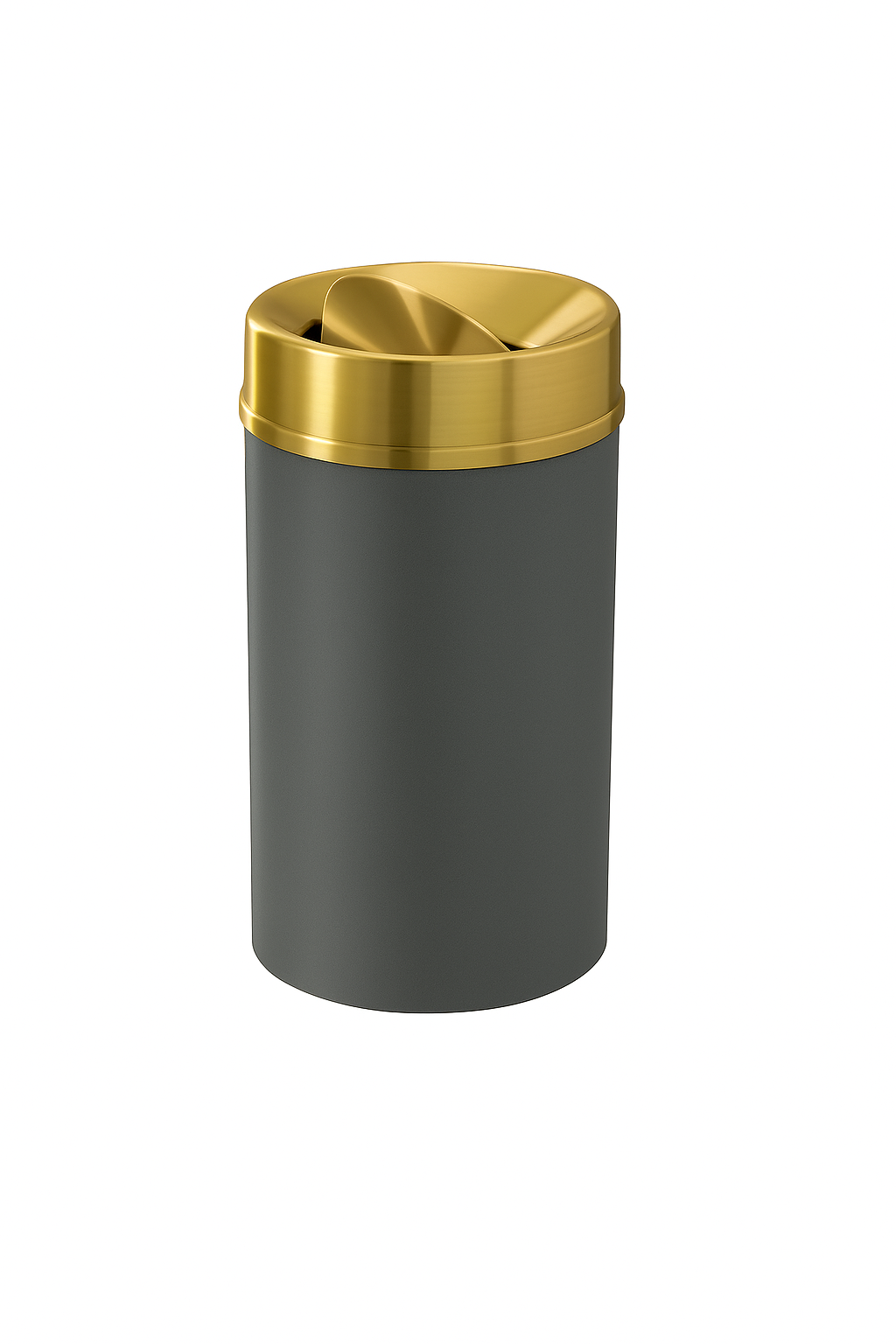 Glaro “Mount Everest” Waste Receptacle –  Satin Brass Tip Action Lid | Choose base color | Made in USA