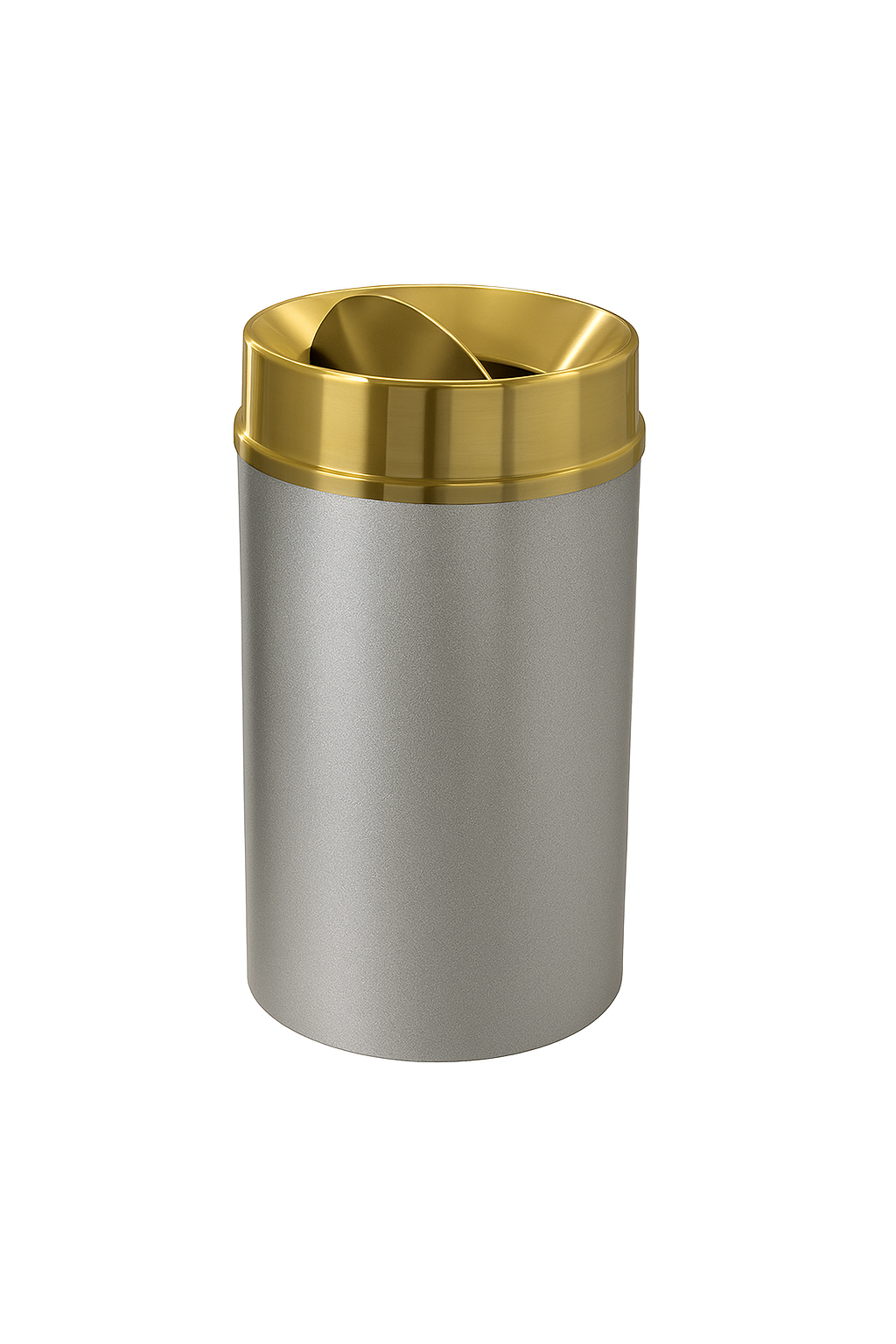 Glaro “Mount Everest” Waste Receptacle –  Satin Brass Tip Action Lid | Choose base color | Made in USA