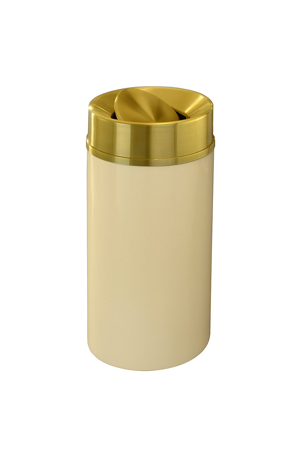 Glaro “Mount Everest” Waste Receptacle –  Satin Brass Tip Action Lid | Choose base color | Made in USA