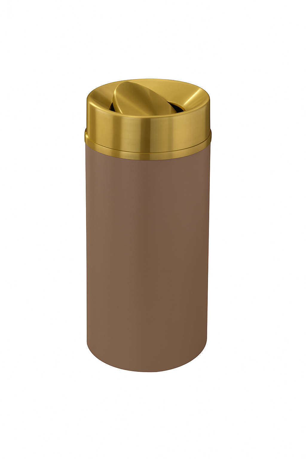 Glaro “Mount Everest” Waste Receptacle –  Satin Brass Tip Action Lid | Choose base color | Made in USA