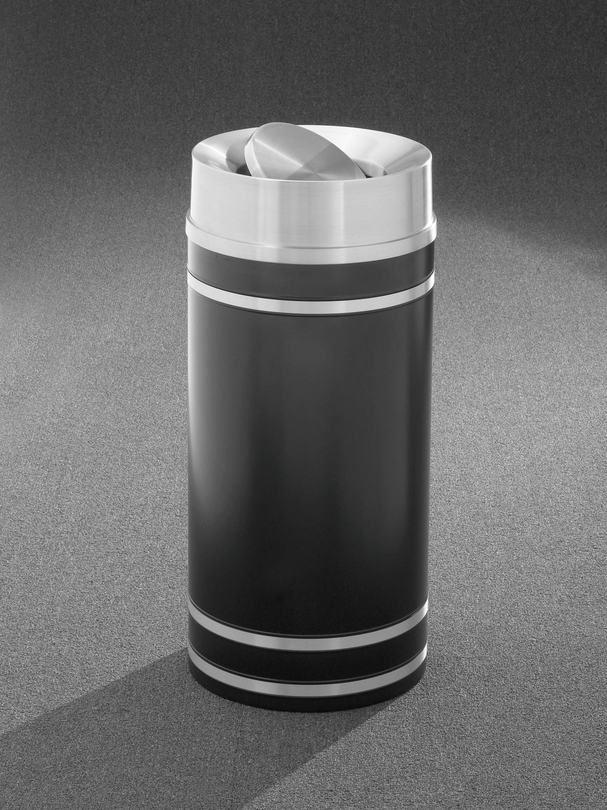 Glaro Monte Carlo Commercial Trash Can – Tip-Action Top, 12, 15, 33 Gallon, Designer Color with Satin Aluminum Trim, (TA1256*, TA1556*, TA2056*)