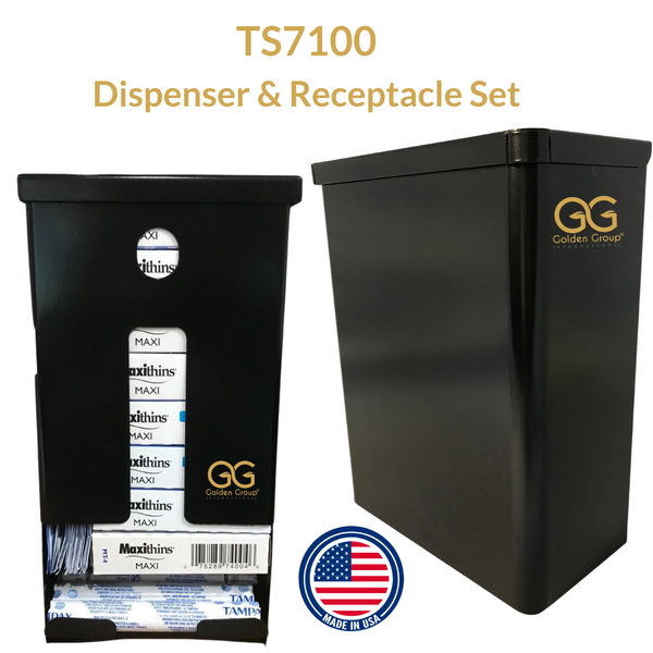 TS7100 Tampon and Sanitary Napkin Dispenser and Disposal Receptacle Set