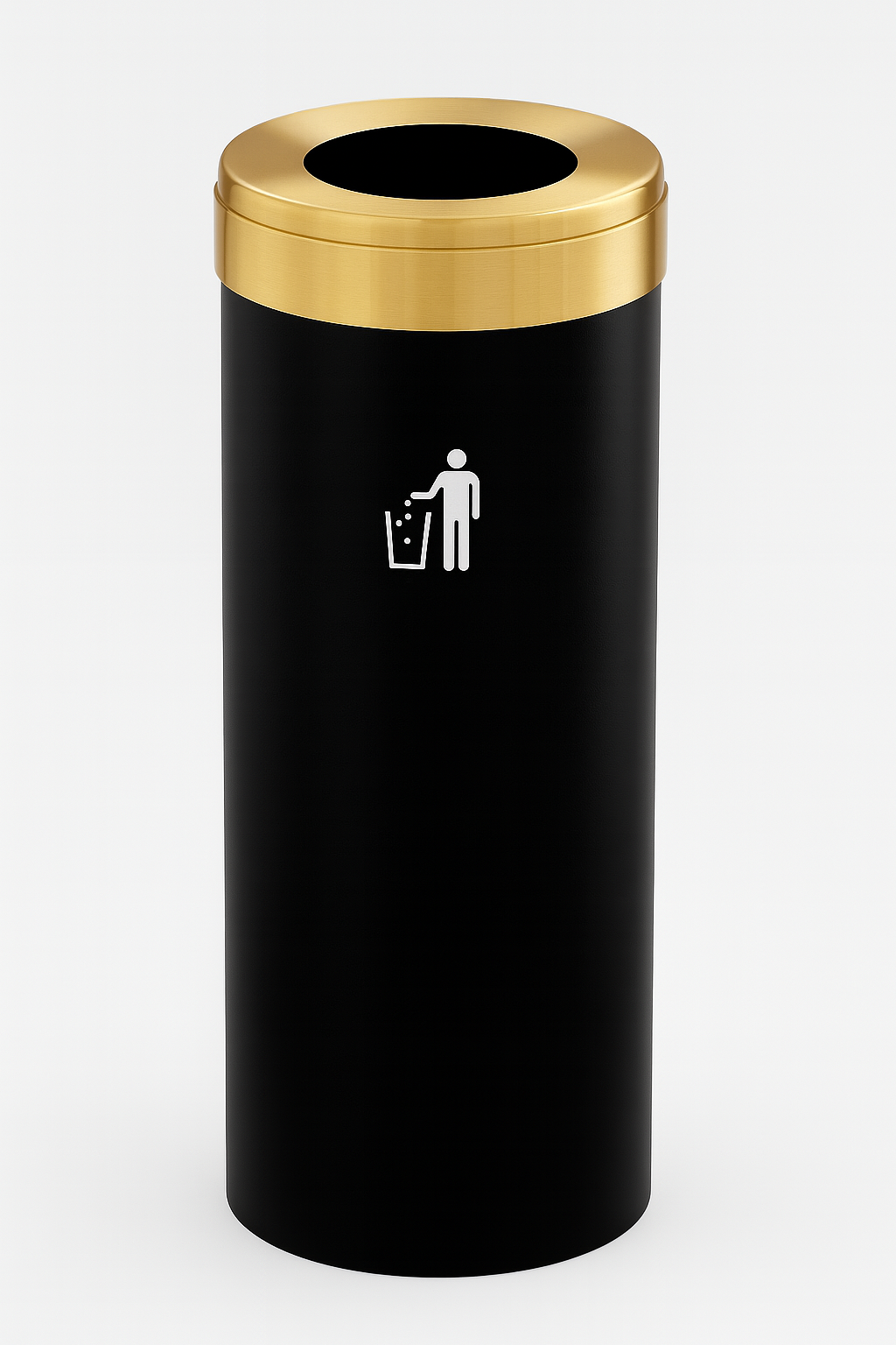 Glaro RecyclePro 1 Waste Receptacle, Large Opening, Choose Base Color, Satin Brass Lid,  Made in USA