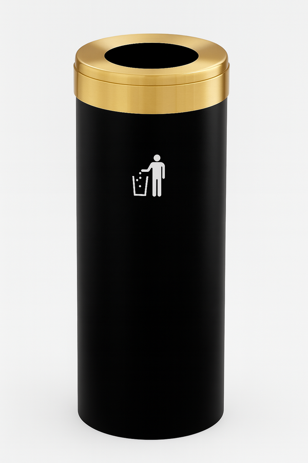 Glaro RecyclePro 1 Waste Receptacle | Large Opening | Choose Base Color | Satin Brass Lid | Made in USA