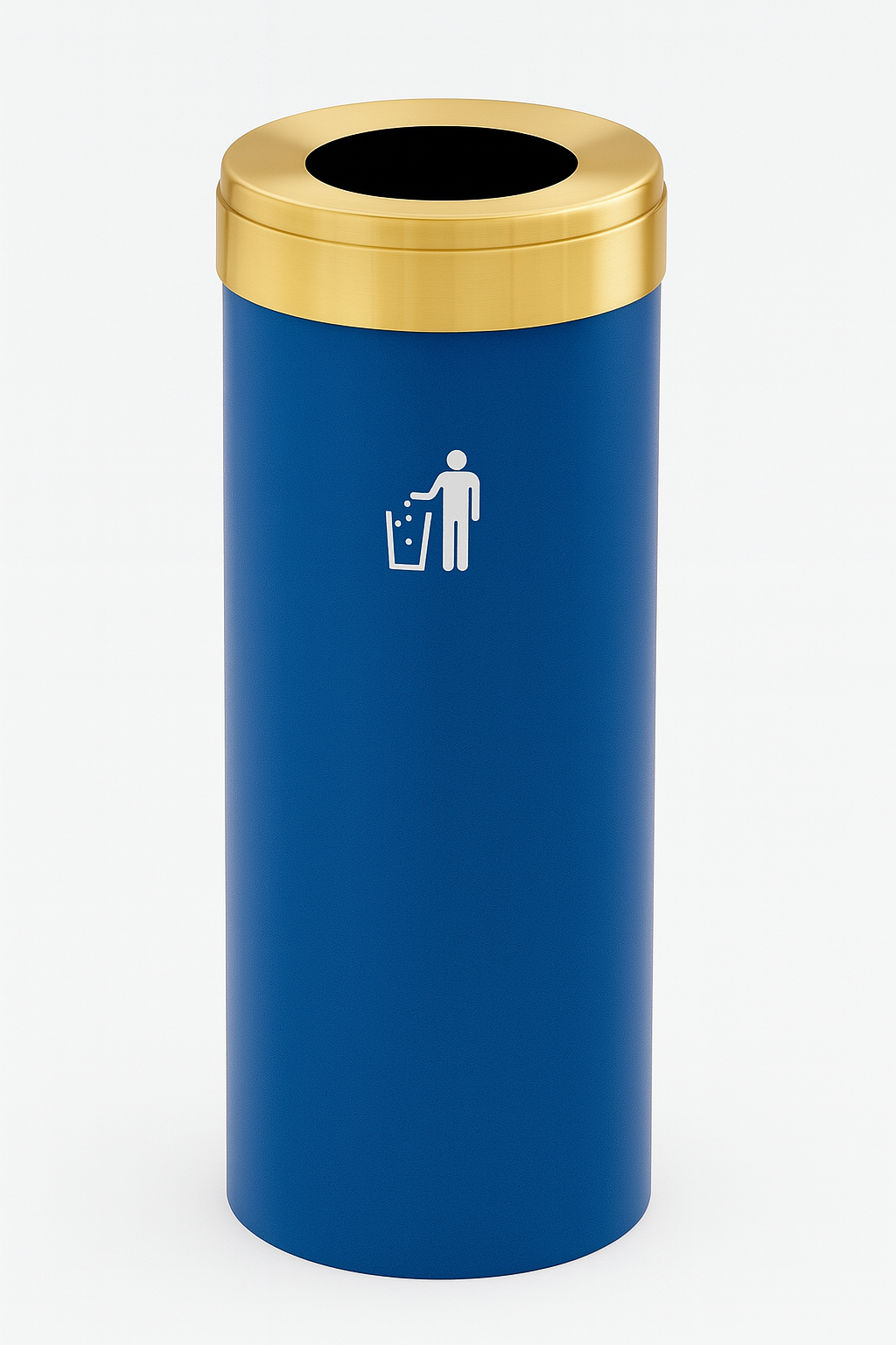 Glaro RecyclePro 1 Waste Receptacle, Large Opening, Choose Base Color, Satin Brass Lid,  Made in USA