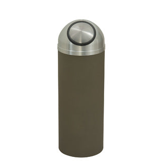 Glaro Mount Everest Designer Powder Coat Commercial Trash Can – Dome Top Self-Closing Lid, 8, 12 & 16 Gallon, Satin Aluminum Lid, Indoor (S1230*SA, S1530*SA, S1536*SA)