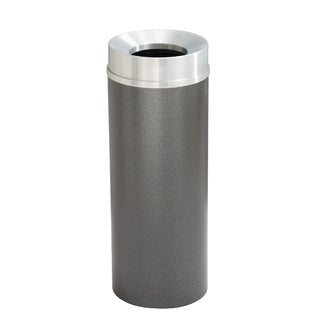 Glaro Mount Everest Designer Powder Coat Commercial Trash Can – Funnel Top, 6, 12, 16 & 33 Gallon, Satin Aluminum Lid, Indoor (F924*SA, F1232*SA, F1533*SA, F2035*SA)