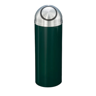 Glaro Mount Everest Designer Powder Coat Commercial Trash Can – Dome Top Self-Closing Lid, 8, 12 & 16 Gallon, Satin Aluminum Lid, Indoor (S1230*SA, S1530*SA, S1536*SA)