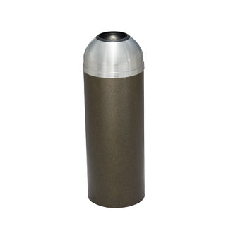 Glaro Mount Everest Designer Powder Coat Commercial Trash Can – Open Dome Top, 8, 12 & 16 Gallon, Satin Aluminum Lid, Indoor (T1230*SA, T1530*SA, T1536*SA)