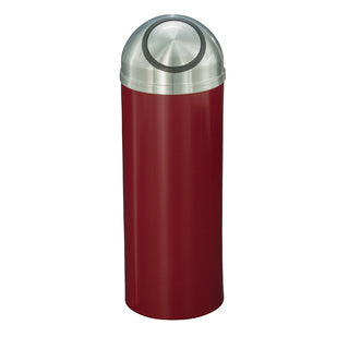 Glaro Mount Everest Designer Powder Coat Commercial Trash Can – Dome Top Self-Closing Lid, 8, 12 & 16 Gallon, Satin Aluminum Lid, Indoor (S1230*SA, S1530*SA, S1536*SA)