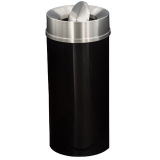 Glaro Mount Everest Designer Powder Coat Trash Can – Tip-Action Top, 12, 16 & 33 Gallon, Satin Aluminum Lid, Commercial Indoor Waste Receptacle (TA1232*SA, TA1533*SA, TA2035*SA)