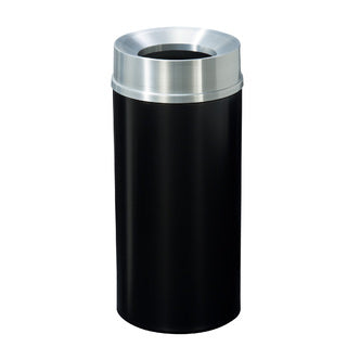 Glaro Mount Everest Designer Powder Coat Commercial Trash Can – Funnel Top, 6, 12, 16 & 33 Gallon, Satin Aluminum Lid, Indoor (F924*SA, F1232*SA, F1533*SA, F2035*SA)