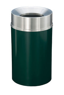 Glaro Mount Everest Designer Powder Coat Commercial Trash Can – Funnel Top, 6, 12, 16 & 33 Gallon, Satin Aluminum Lid, Indoor (F924*SA, F1232*SA, F1533*SA, F2035*SA)