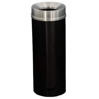 Glaro Mount Everest Designer Powder Coat Commercial Trash Can – Funnel Top, 6, 12, 16 & 33 Gallon, Satin Aluminum Lid, Indoor (F924*SA, F1232*SA, F1533*SA, F2035*SA)