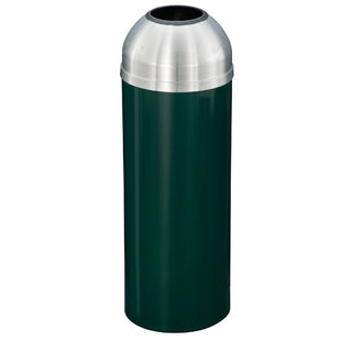 Glaro Mount Everest Designer Powder Coat Commercial Trash Can – Open Dome Top, 8, 12 & 16 Gallon, Satin Aluminum Lid, Indoor (T1230*SA, T1530*SA, T1536*SA)