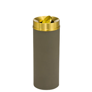 Glaro Mount Everest Designer Powder Coat Trash Can – Tip-Action Top, 12, 16 & 33 Gallon, Satin Brass Lid, Commercial Indoor Waste Receptacle (TA1232*BE, TA1533*BE, TA2035*BE)