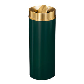 Glaro Mount Everest Designer Powder Coat Trash Can – Tip-Action Top, 12, 16 & 33 Gallon, Satin Brass Lid, Commercial Indoor Waste Receptacle (TA1232*BE, TA1533*BE, TA2035*BE)