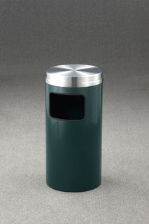 Glaro Mount Everest Designer Powder Coat Trash Can – Flat Top, 3, 10 & 17 Gallon, Satin Aluminum Lid, Commercial Indoor Waste Receptacle (C192*SA, C1566*SA, C2066*SA)