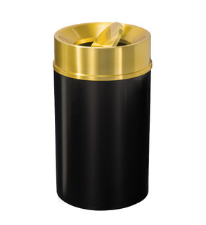 Glaro Mount Everest Designer Powder Coat Trash Can – Tip-Action Top, 12, 16 & 33 Gallon, Satin Brass Lid, Commercial Indoor Waste Receptacle (TA1232*BE, TA1533*BE, TA2035*BE)